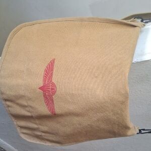 Rothco Tan Canvas Pouch with Red Logo Patch ISRAELI PARATROOPER BAG